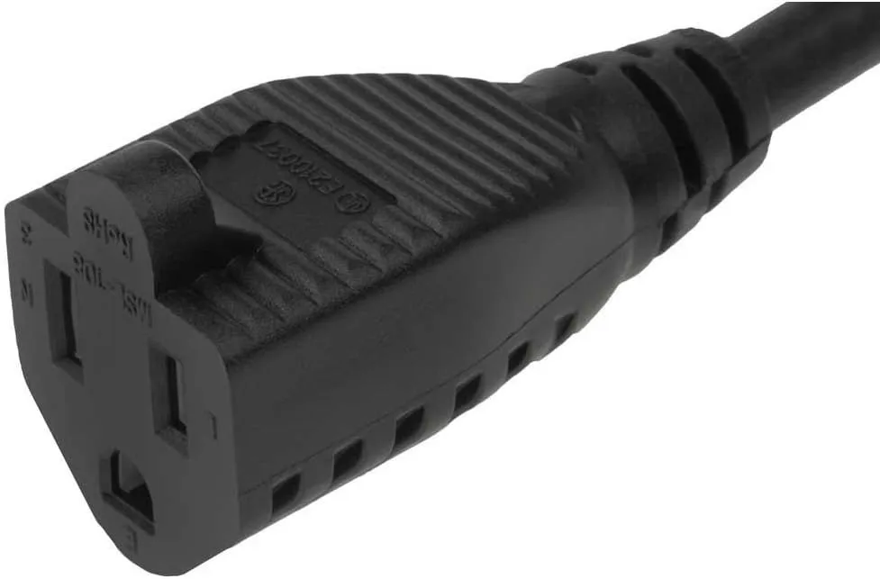 C2G Power Cord, Flat Plug Extension Cord, 18 AWG, Black, 1.5 Feet (0.45 Meters), Cables to Go 29804