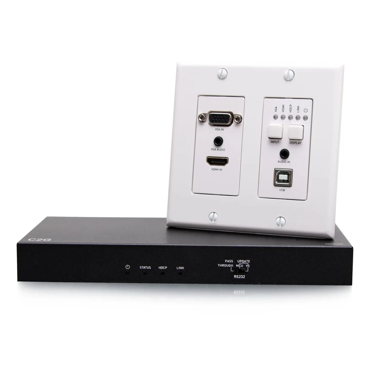C2G HDMI HDBASET + VGA, 3.5MM & USB-B to A - Transmitter to Receiver
