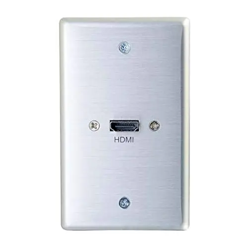 C2G Legrand Single Gang HDMI Pass-Through Wall Plate, Aluminum