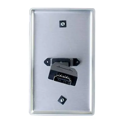 C2G Legrand Single Gang HDMI Pass-Through Wall Plate, Aluminum