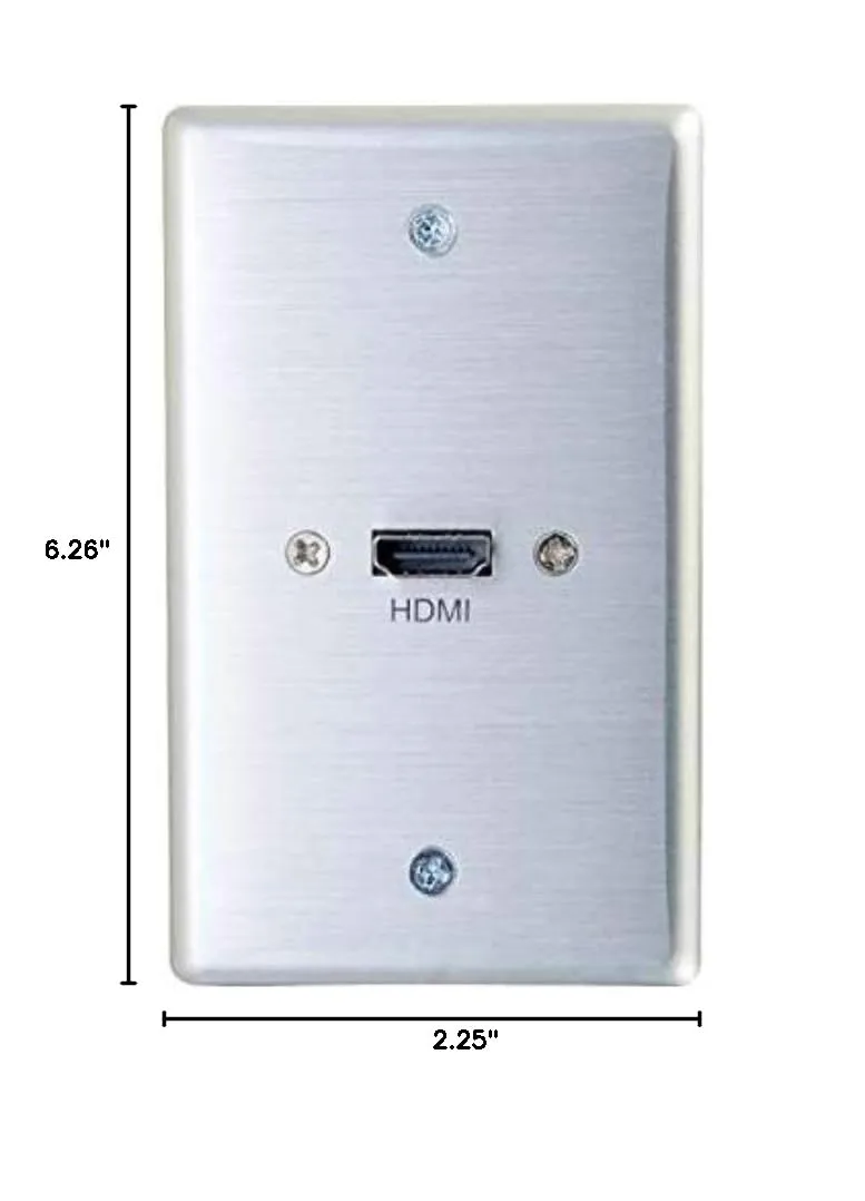 C2G Legrand Single Gang HDMI Pass-Through Wall Plate, Aluminum