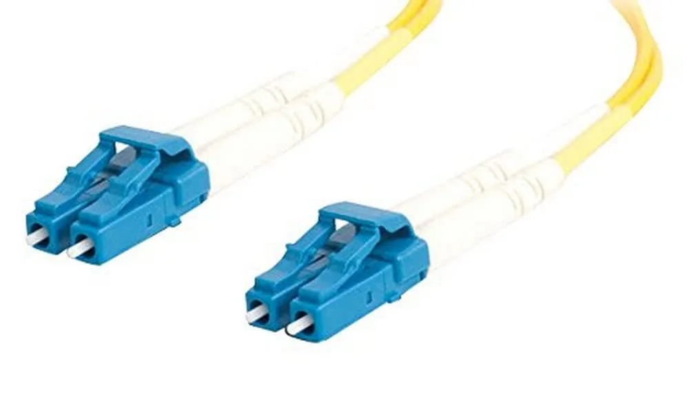 C2G Legrand Fiber Optic Ethernet Cable, Yellow 9/125 LC-LC Duplex Single Mode Fiber Patch Cable