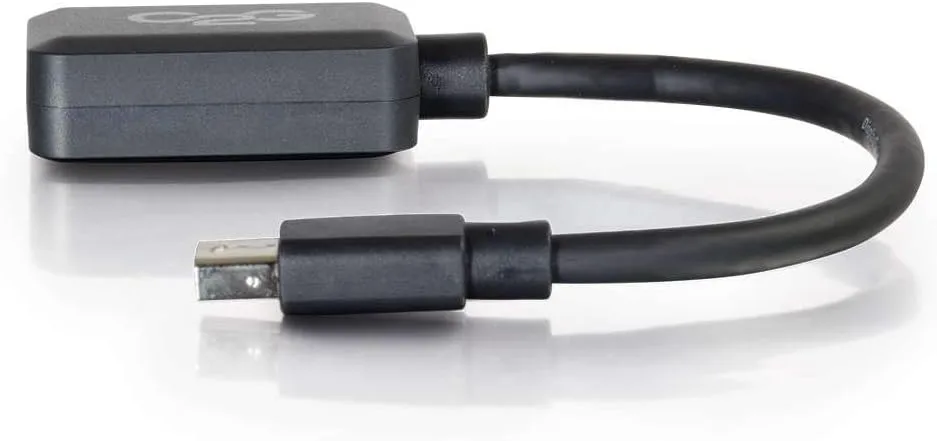 C2G Mini Display Port Adapter, Display Port to HDMI, Male to Female, Black, 8 inches, Cables to Go 54313