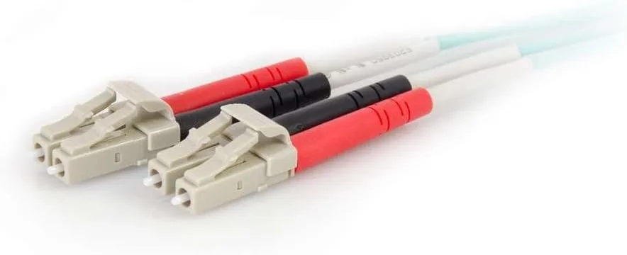 C2G OM4 Duplex Multimode LC-LC Fiber Optic Cable, Aqua PVC