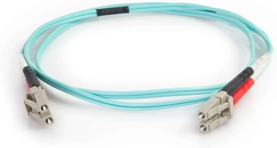 C2G OM4 Duplex Multimode LC-LC Fiber Optic Cable, Aqua PVC