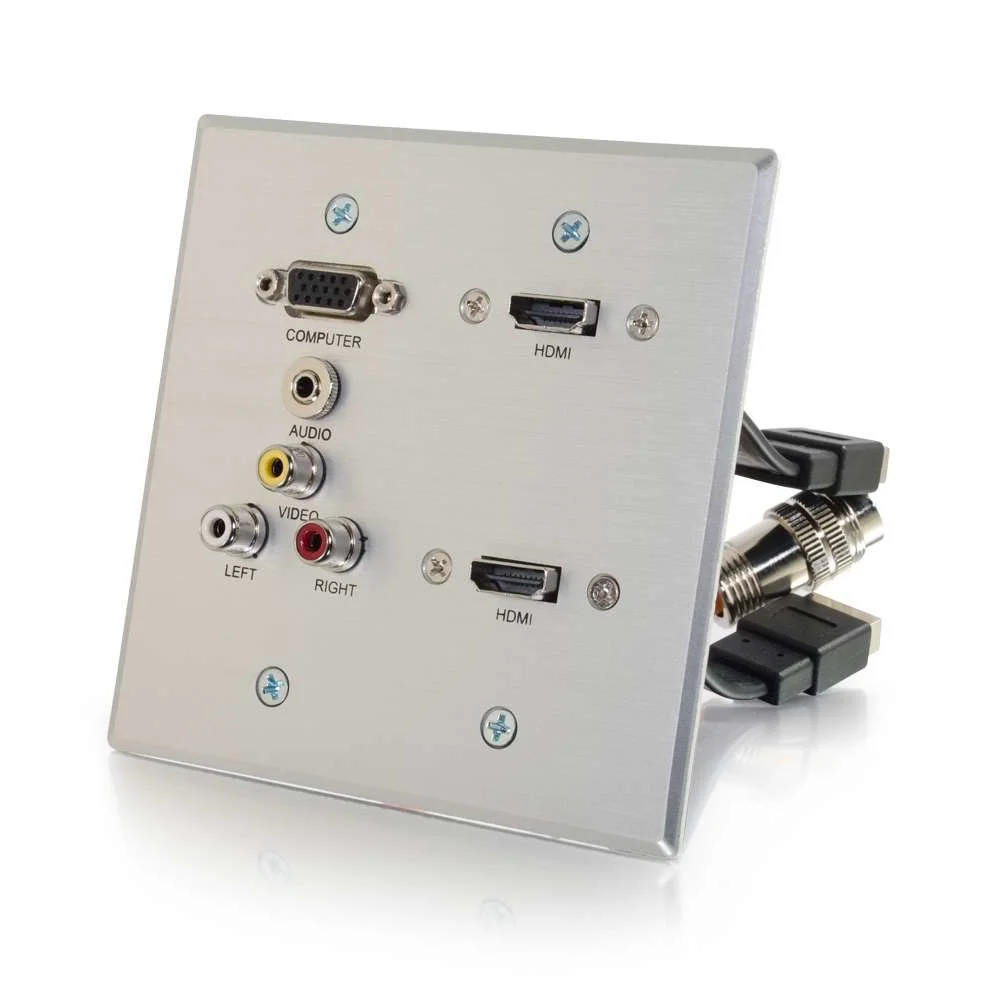DG DUAL HDMI,VGA,3RCA,3.5 RR AL WP - SUPPORTS VGA VIDEO, STEREO AUDIO, COMPOSITE