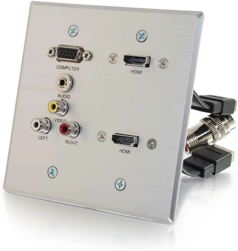 DG DUAL HDMI,VGA,3RCA,3.5 RR AL WP - SUPPORTS VGA VIDEO, STEREO AUDIO, COMPOSITE