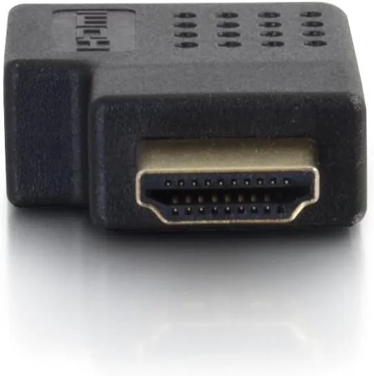 C2G HDMI Adapter, HDMI Right Angle Adapter, Fits in Tight Spaces, for Wall Mounted TVs, Black, Cables to Go 43290