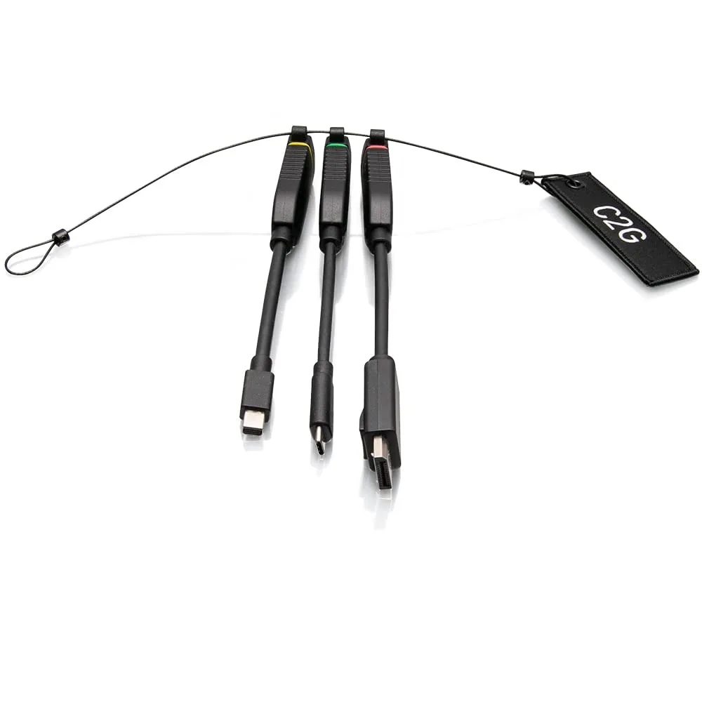 C2G Universal 4K HDMI Adapter Ring with Color-Coded DisplayPort, Mini DisplayPort and USB-C