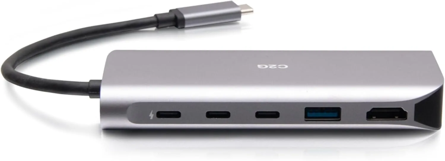 C2G USB-C® 4.0 6-in-1 Mini Docking Station with HDMI®, USB-A, Ethernet, and USB-C® 85W– 8K 60HZ