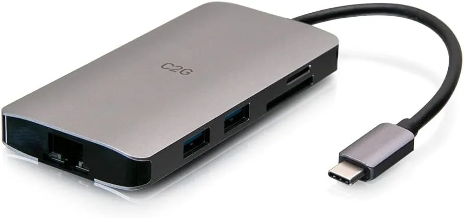 USB-C 8-in-1 Mini Dock with HDMI, 3X USB-A, Ethernet, SD Card Reader, and USB-C Power Delivery up to 100W - 4K 30Hz