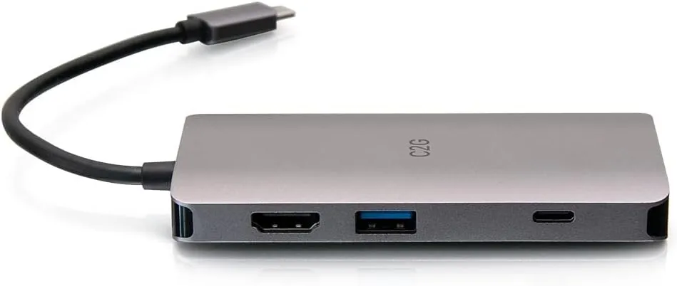 USB-C 8-in-1 Mini Dock with HDMI, 3X USB-A, Ethernet, SD Card Reader, and USB-C Power Delivery up to 100W - 4K 30Hz