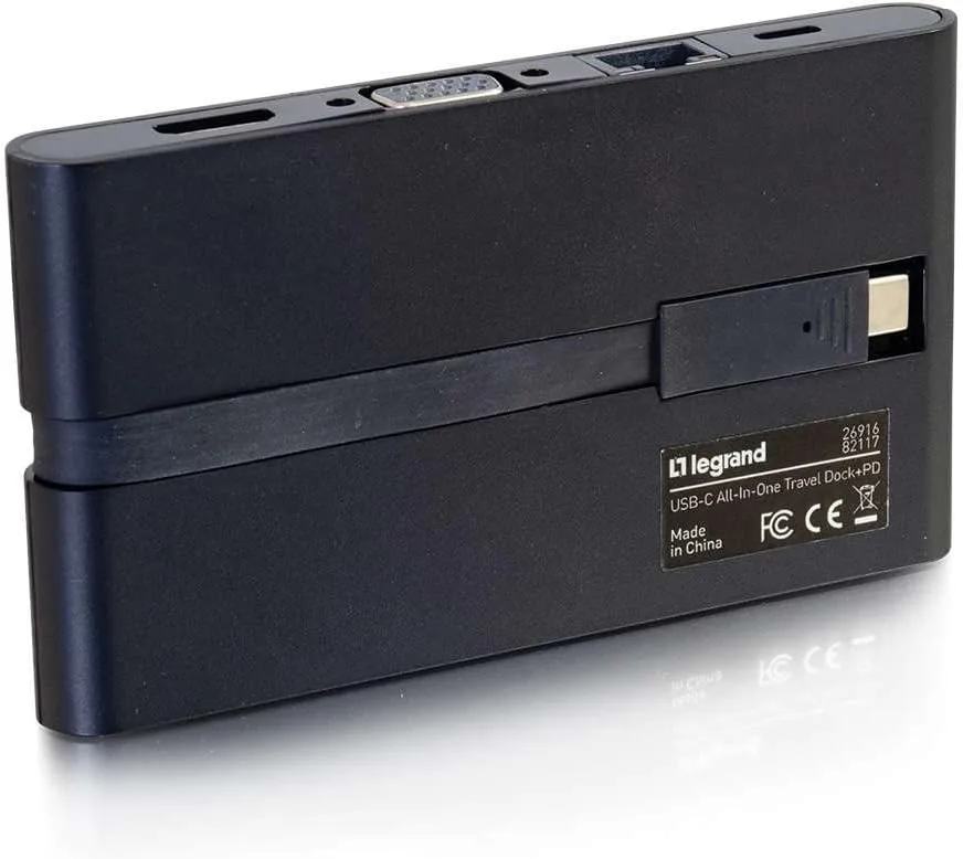 USB-C® 9-in-1 Compact Docking Station with 4K HDMI®, VGA, Ethernet, USB, SD Card Reader and Power Delivery up to 100W