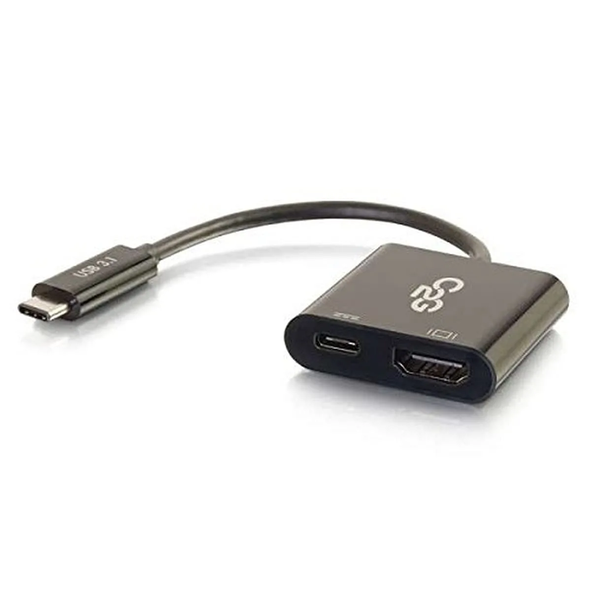 C2G USB Adapter, 4K, USB C to HDMI UHD Audio/Video Adapter Converter with Power, Black, Cables to Go 29531