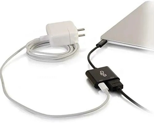C2G USB Adapter, 4K, USB C to HDMI UHD Audio/Video Adapter Converter with Power, Black, Cables to Go 29531