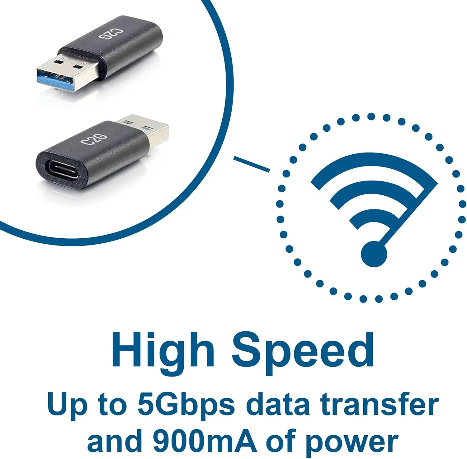 C2G USB C to USB A Adapter, Superspeed Adapter Converter, Plug and Play Adapter, C2G 54427