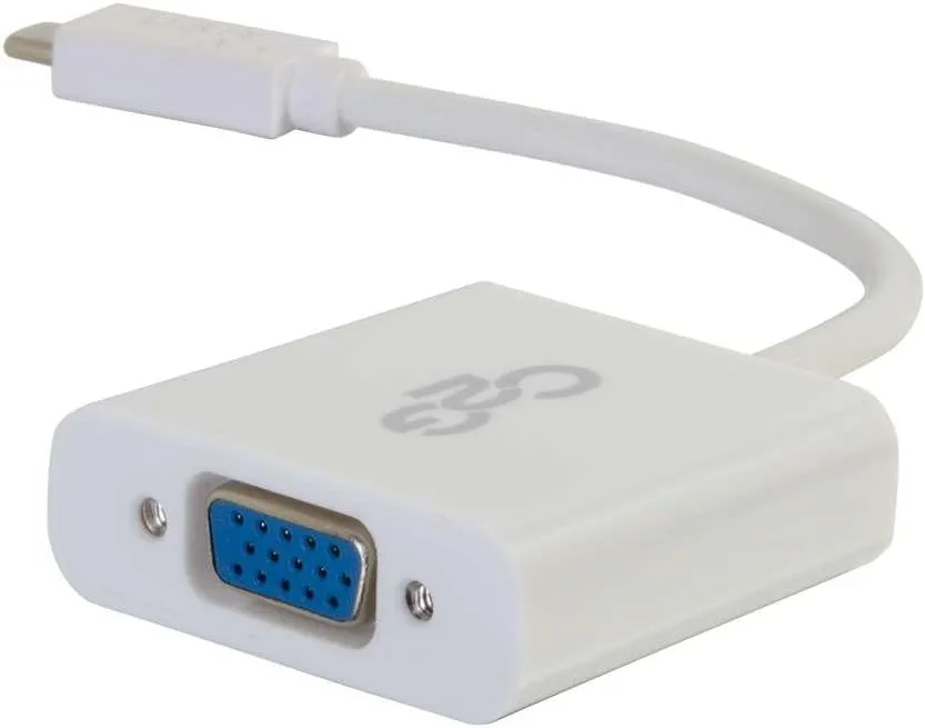 C2G/Cables To Go 29472 USB 3.1 USB-C to VGA Video Adapter - White (TAA Compliant)
