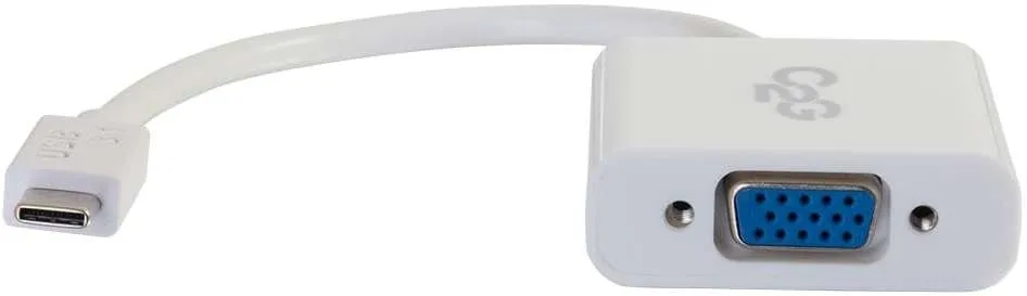 C2G/Cables To Go 29472 USB 3.1 USB-C to VGA Video Adapter - White (TAA Compliant)