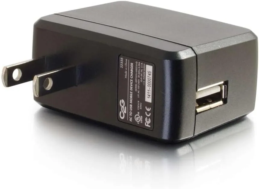 C2G USB Adapter, USB Power Adapter, 2.1A, Cables to Go 22335 2.1A AC to USB