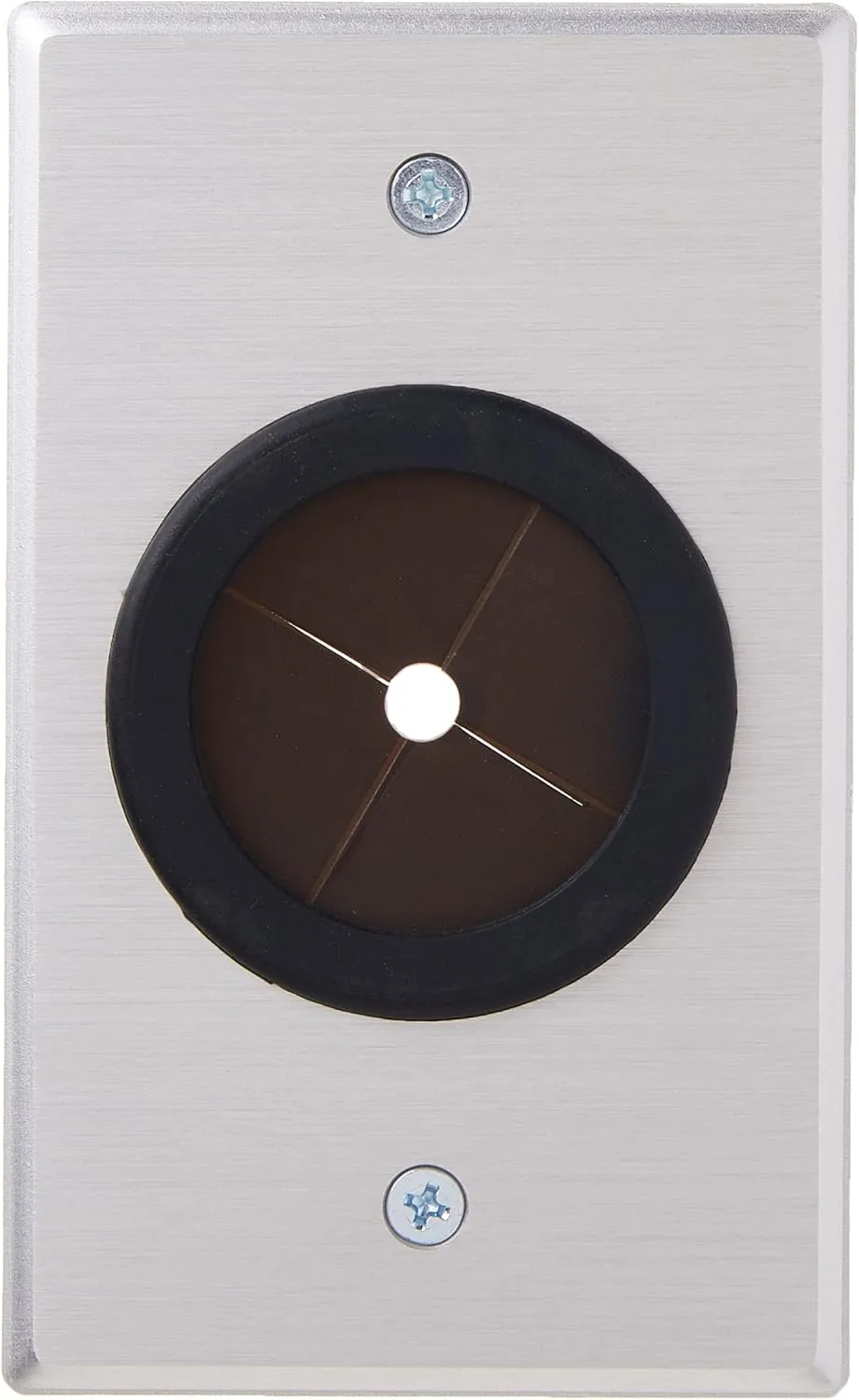 C2G Legrand Cable Pass Through with Rubber Grommet, Grommet Wall Plate Works as Pass Through Wall Plate, Brushed Aluminum