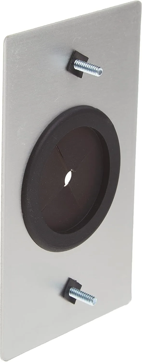 C2G Legrand Cable Pass Through with Rubber Grommet, Grommet Wall Plate Works as Pass Through Wall Plate, Brushed Aluminum