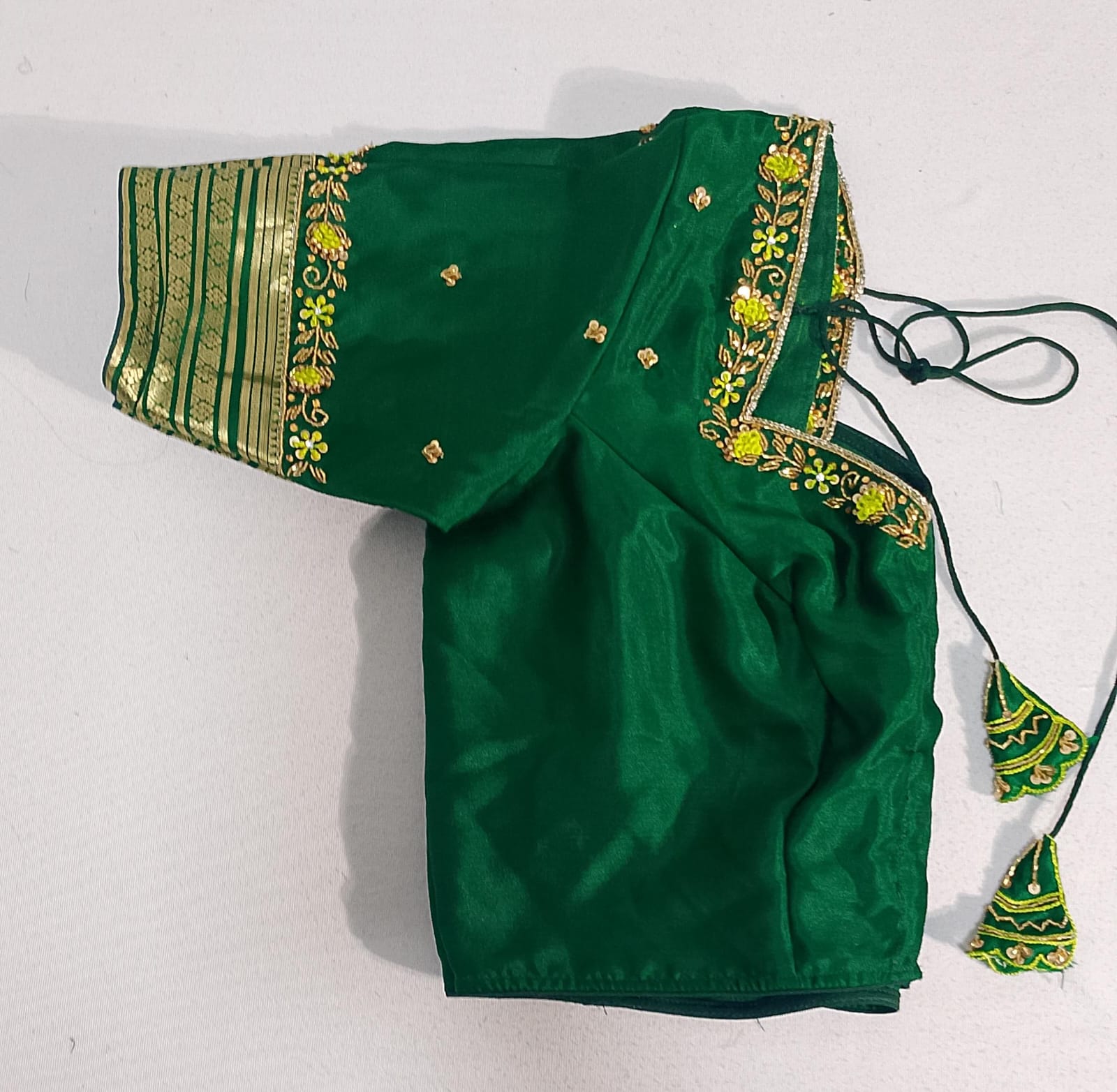 N397: Ready To Ship Beautiful Pure Mysore Silk Saree With Stitched Embroidery Work Blouse