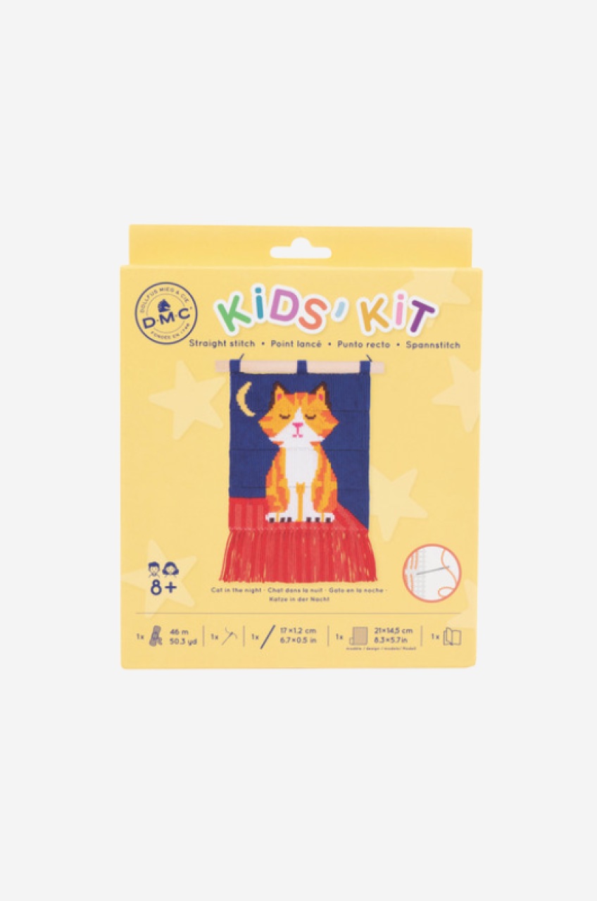 DMC Kids' Kit - Kit Punto Lanciato IL GATTO NELLA NOTTE (C310K) DMC Kids' Kit - Kit Punto Lanciato IL GATTO NELLA NOTTE (C310K)