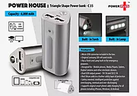 Power Plus Power House : Triangle shape Power Bank with Lamp and Torch