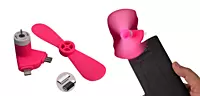 Pocket Mobile Fan for anywhere Cooling | Works with Micro USB, iPhone & Type C ports
