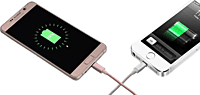 2 side cable for Android and iPhone with light
