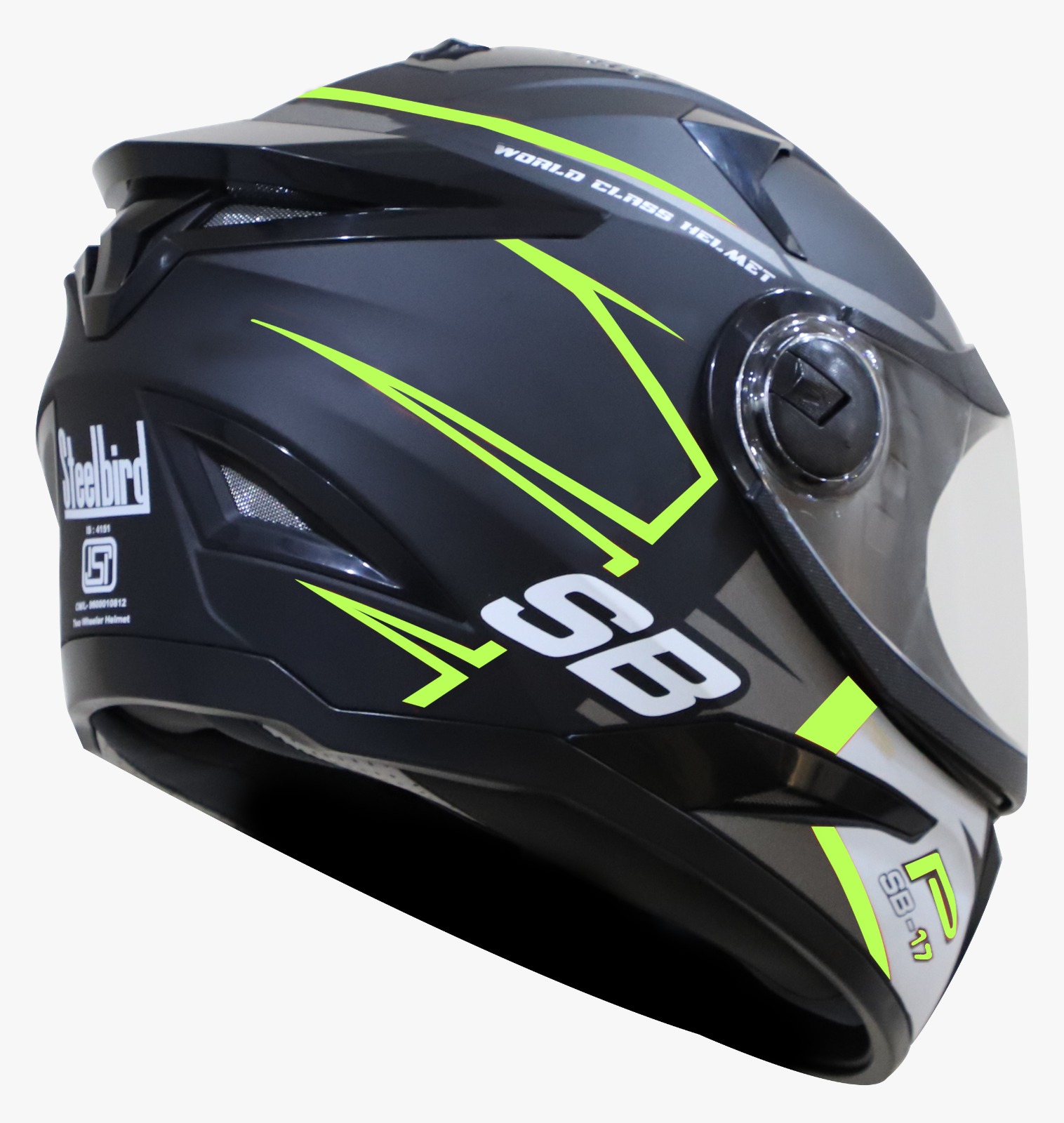 STEELBIRD SBH-17 ROBOT ICE MATT BLACK/FLUO NEON C/V (L)