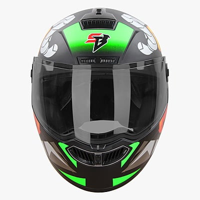 STEELBIRD SBA-7 BIRDIE GLOSSY BLACK/GREEN C/V (M)