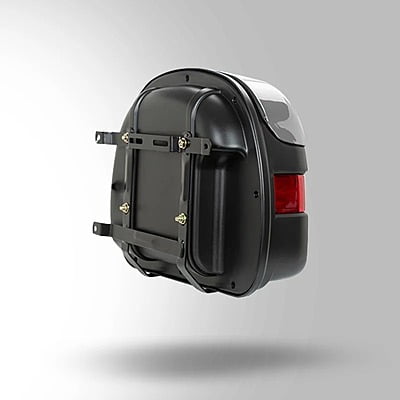 STUDDS SIDE BOX CRUISER WITH MAIN FRAME WITH UNIVERSAL FITMENT CLAMPS (RIGHT) GUN GREY