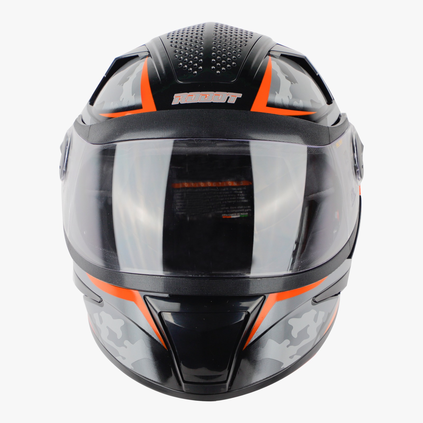 STEELBIRD SBH-17 ROBOT CAMO GLOSSY BLACK/ORANGE C/V (L)