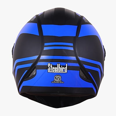 STEELBIRD SBH-1 ADONIS ZIPPY MATT BLACK/BLUE C/V (L)
