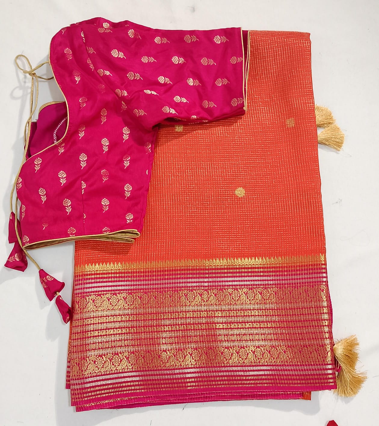 N183: Ready To Ship Beautiful Soft Silk Saree With Stitched Blouse