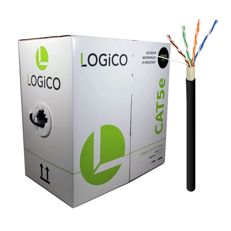 Cat5e UTP LLDPE+UV Res Outdoor  CCA 24AWG 1000Ft Black