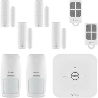 Sistema de seguridad Wi-Fi* con alarma, 3 sensores y control remoto