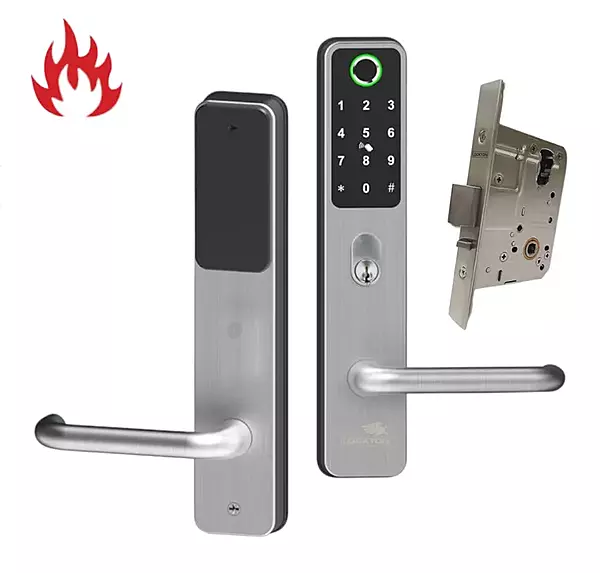 'E-Series' CADELL52 Commercial & Domestic Electronic Lever Lock KIT *Satin Stainless Steel*