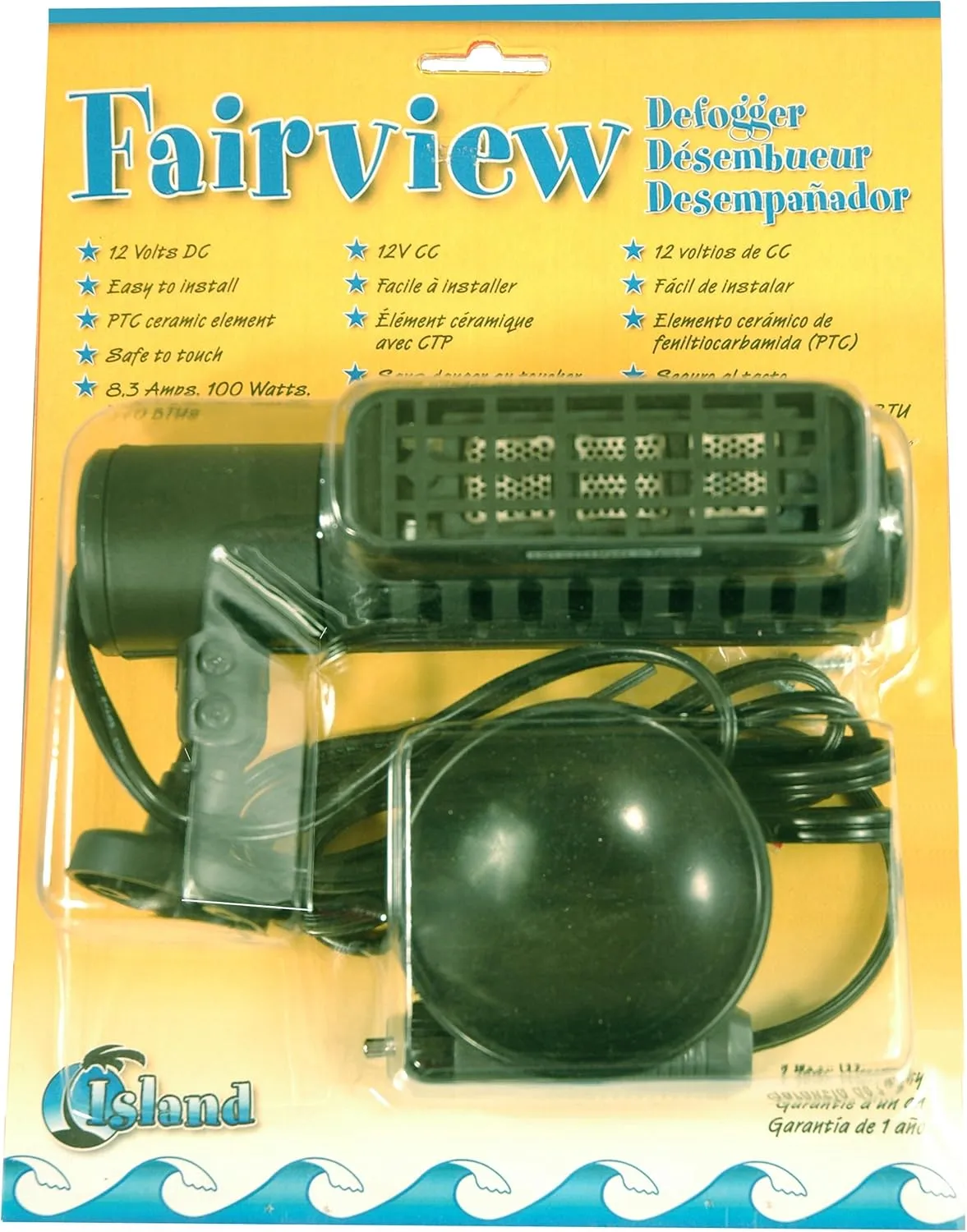 Caframo Fairview 9303, 12-Volt Windshield Defogger, Black, 6.75” x 2.5” x 4.0”