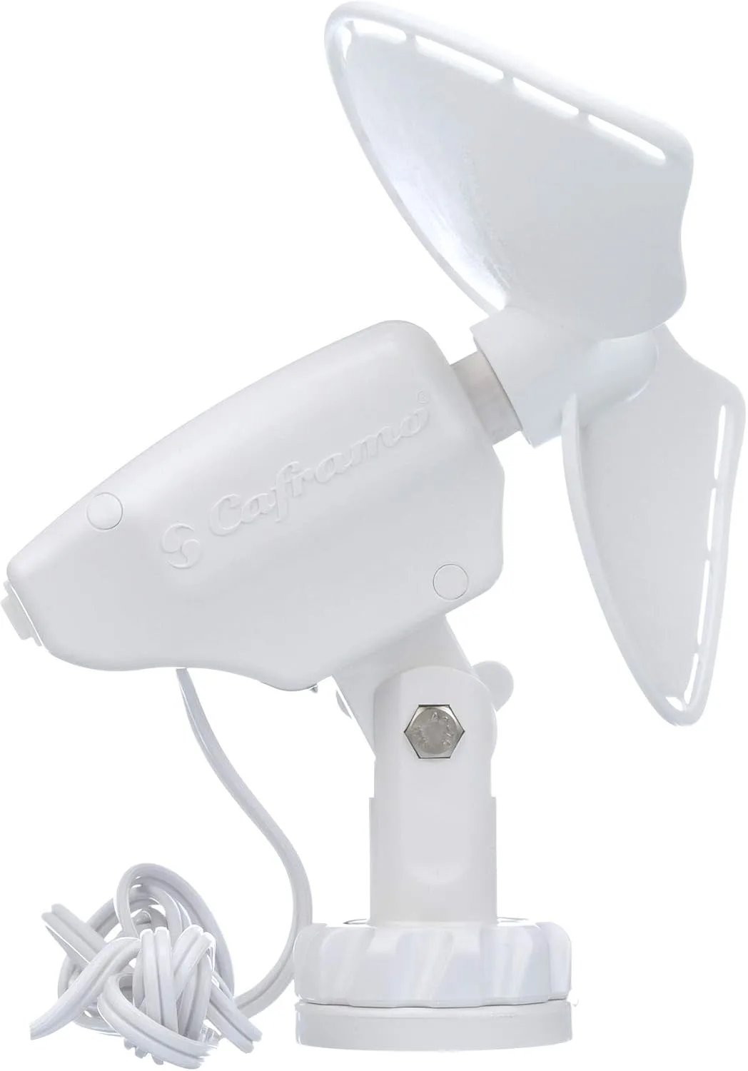 Caframo SEEKR by Caframo Fan. Grill-Less and Whisper Quiet. Shock-Absorbing FingerSafe Blade Design. 2 Speed. Made in