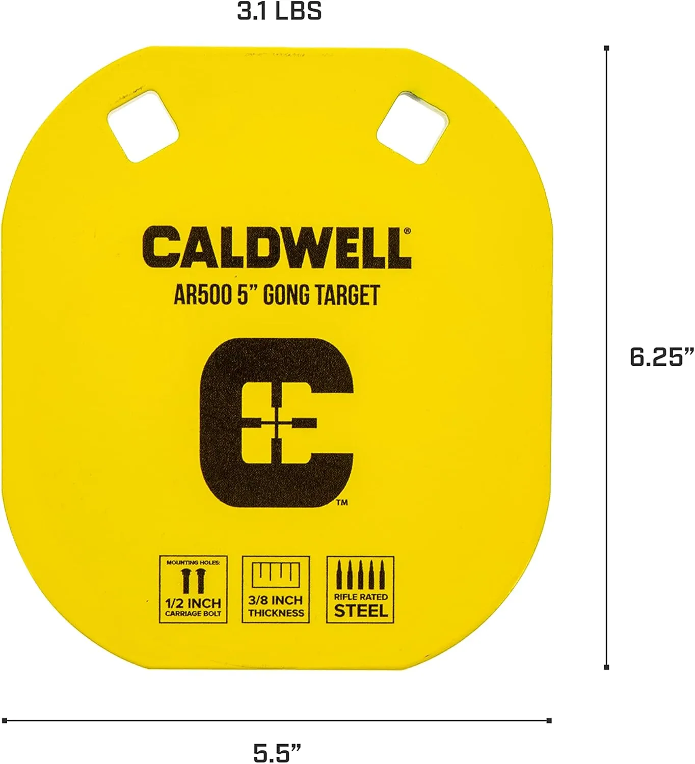 CALDWELL High Caliber AR500 Steel Targets with Hanging Options