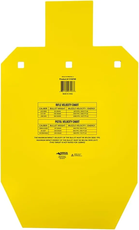 CALDWELL AR500 Steel Targets, Rifle Rated for Range and Practice Shooting