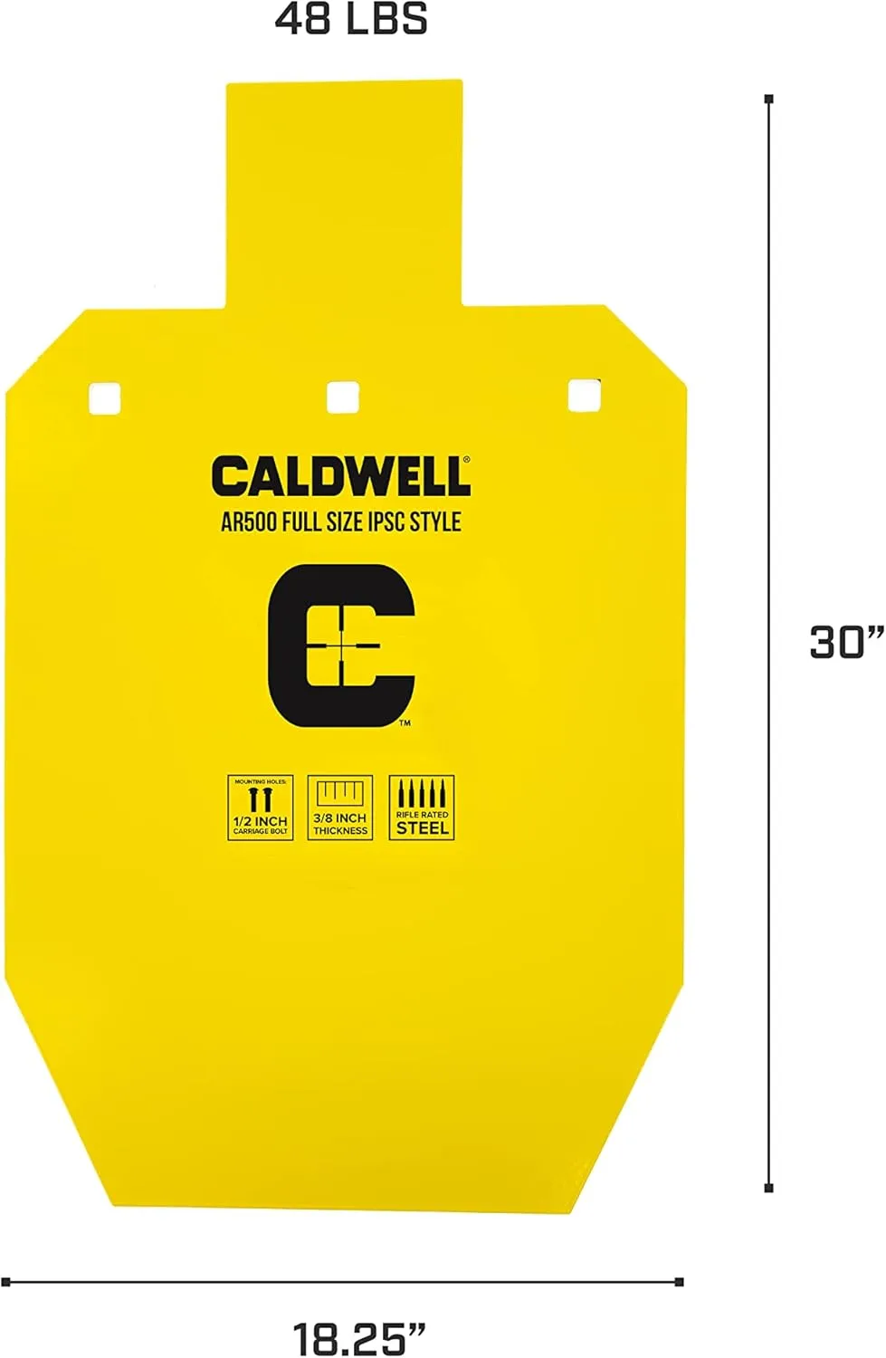 CALDWELL AR500 Steel Targets, Rifle Rated for Range and Practice Shooting