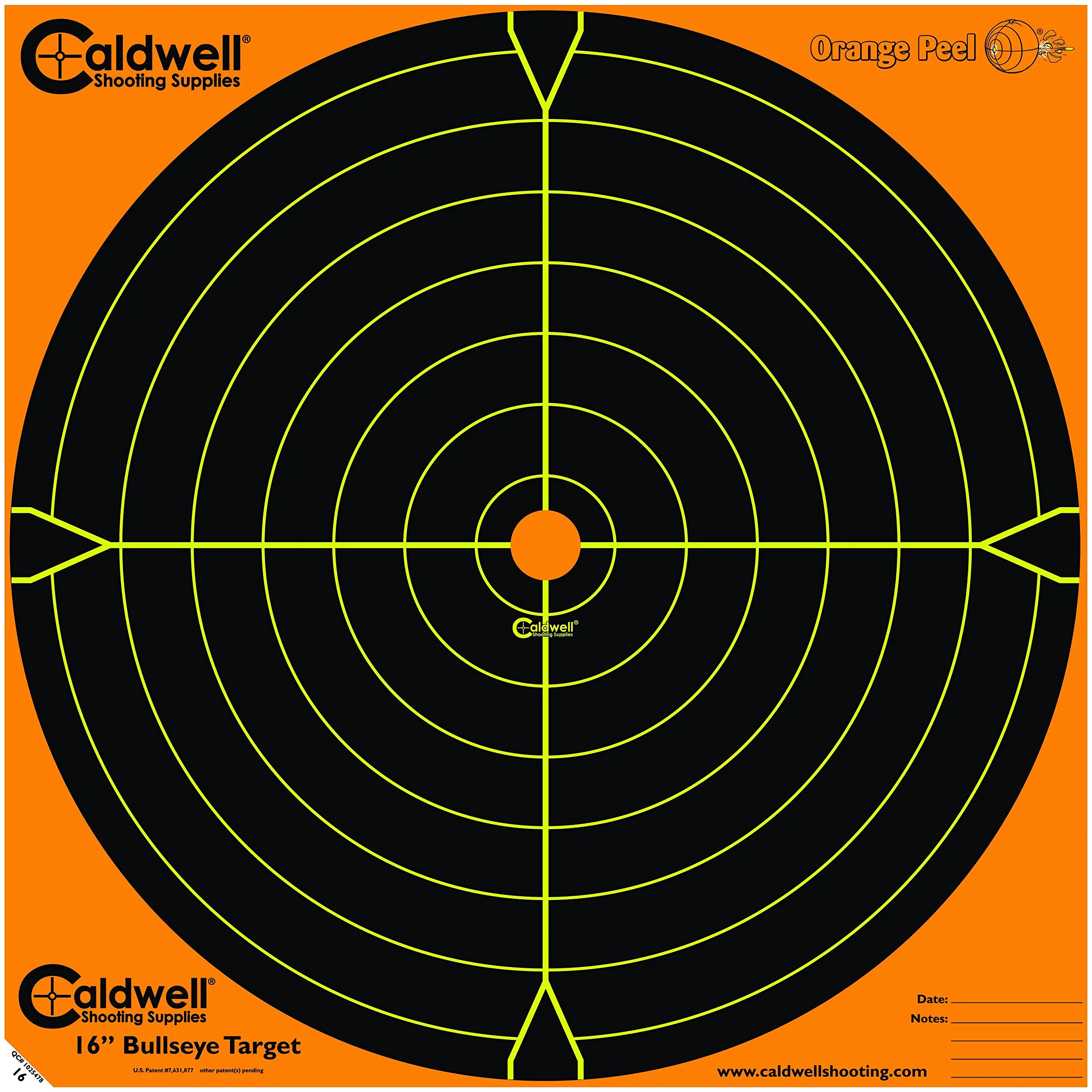 CALDWELL Orange Peel Bullseye Targets with Flake Off Material and Strong Adhesive