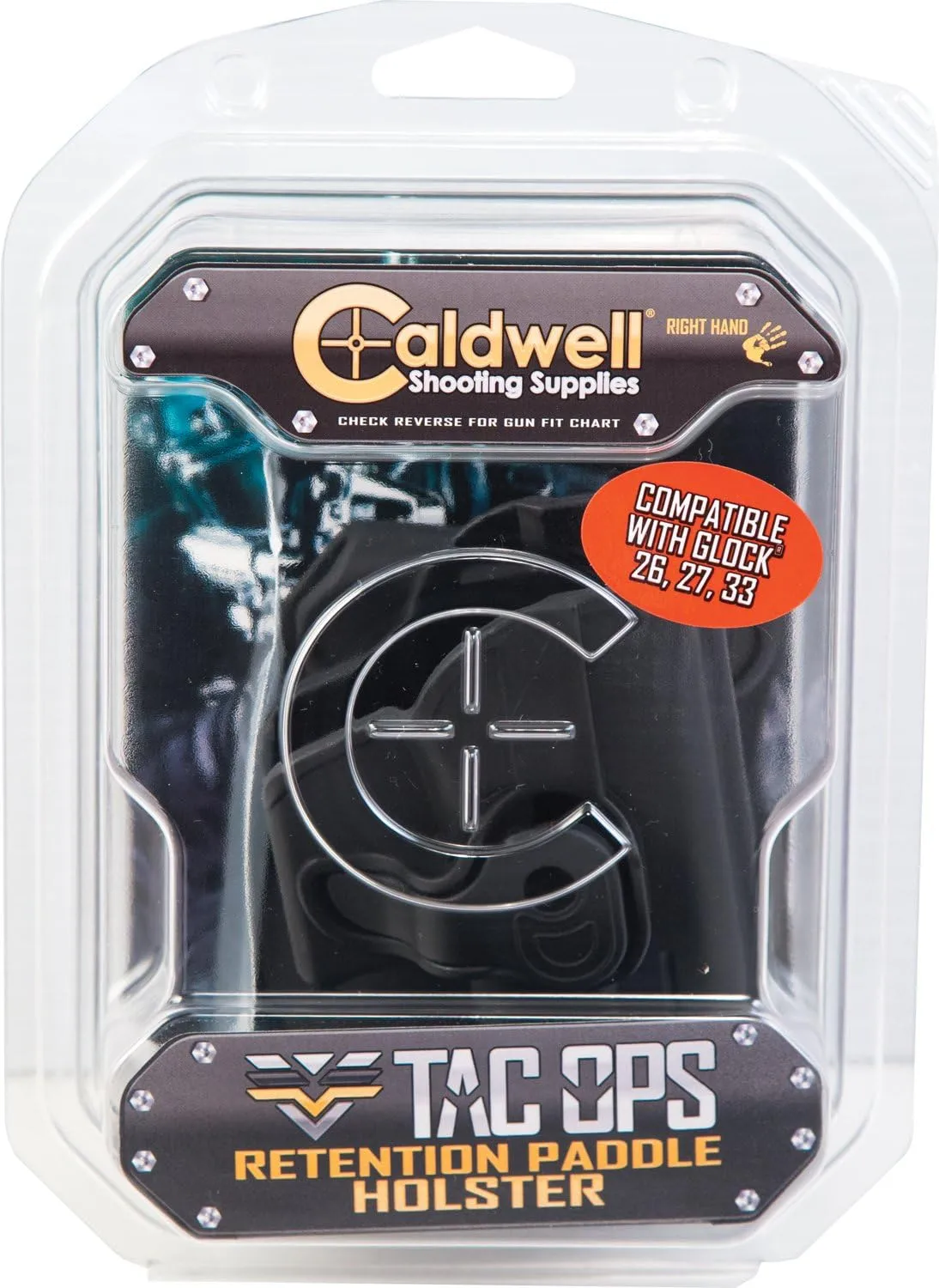 CALDWELL OWB Molded Retention Holsters with Heavy Duty Poly Construction, Adjustable Positioning and Paddle Clip