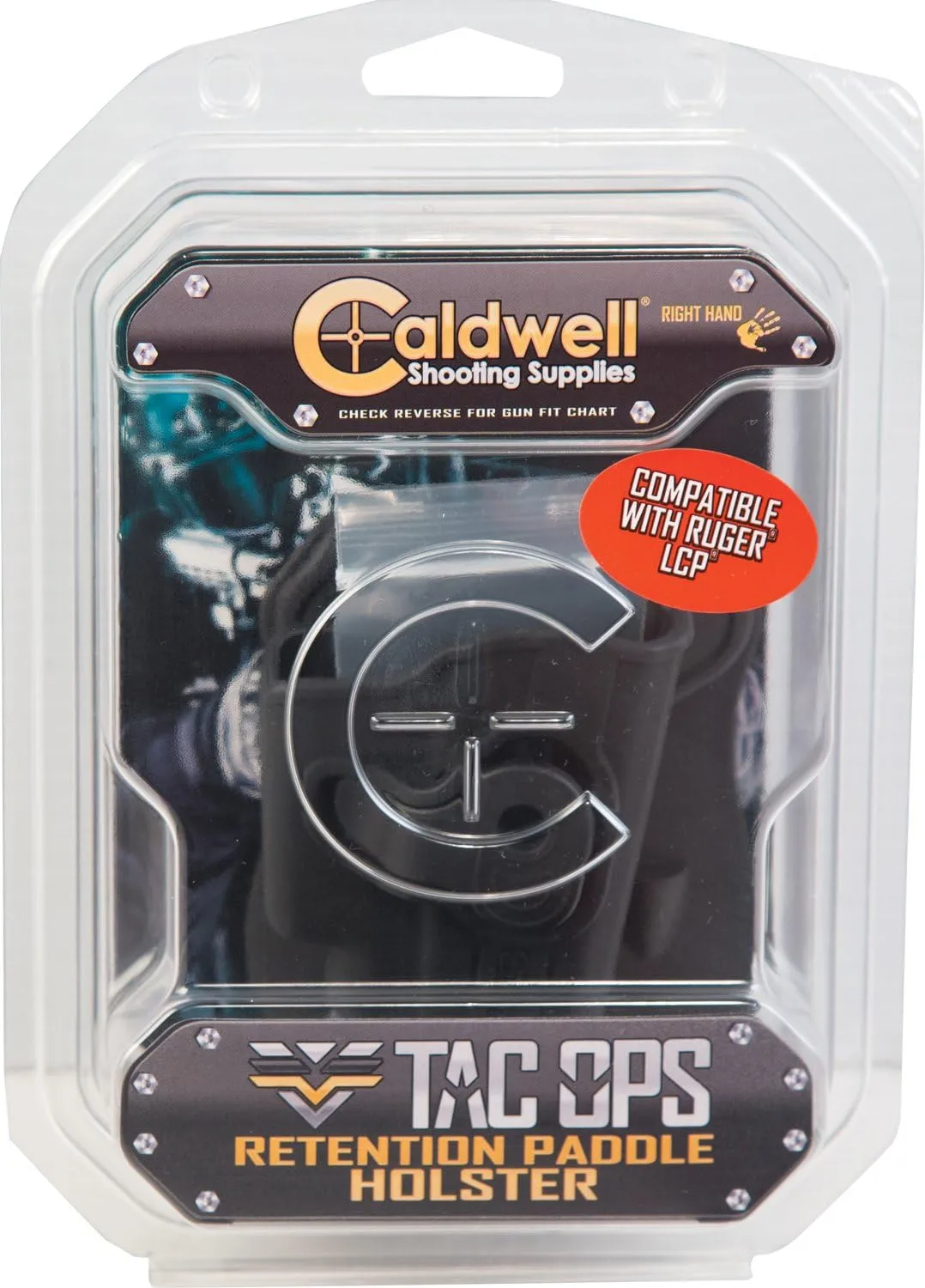 CALDWELL OWB Molded Retention Holsters with Heavy Duty Poly Construction, Adjustable Positioning and Paddle Clip