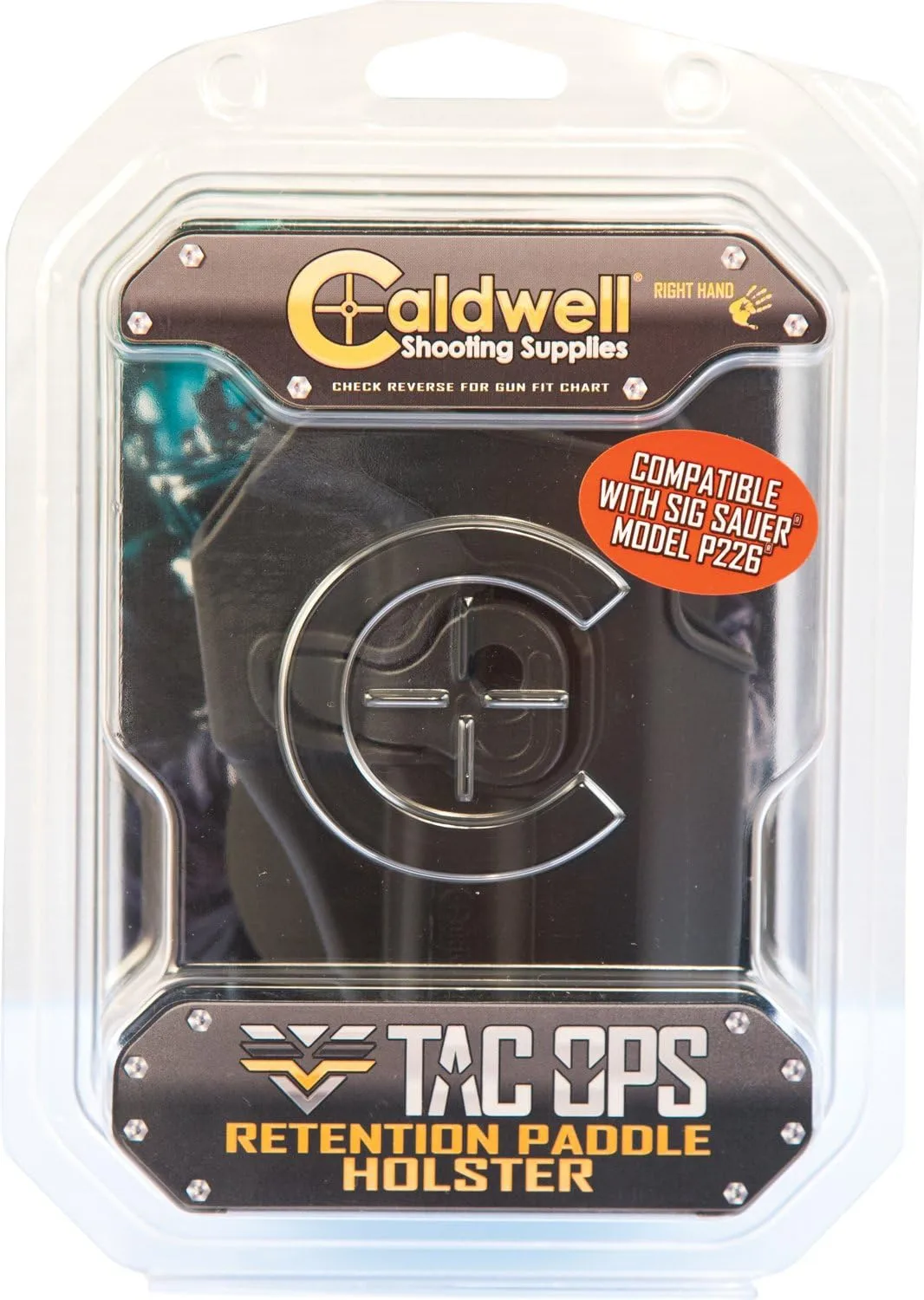 CALDWELL OWB Molded Retention Holsters with Heavy Duty Poly Construction, Adjustable Positioning and Paddle Clip