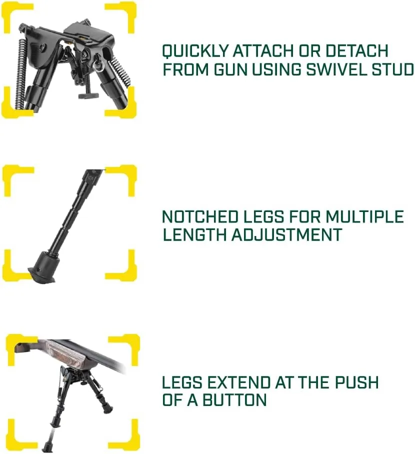 CALDWELL XLA Fixed Bipod with Adjustable Notched Legs and Padded Base