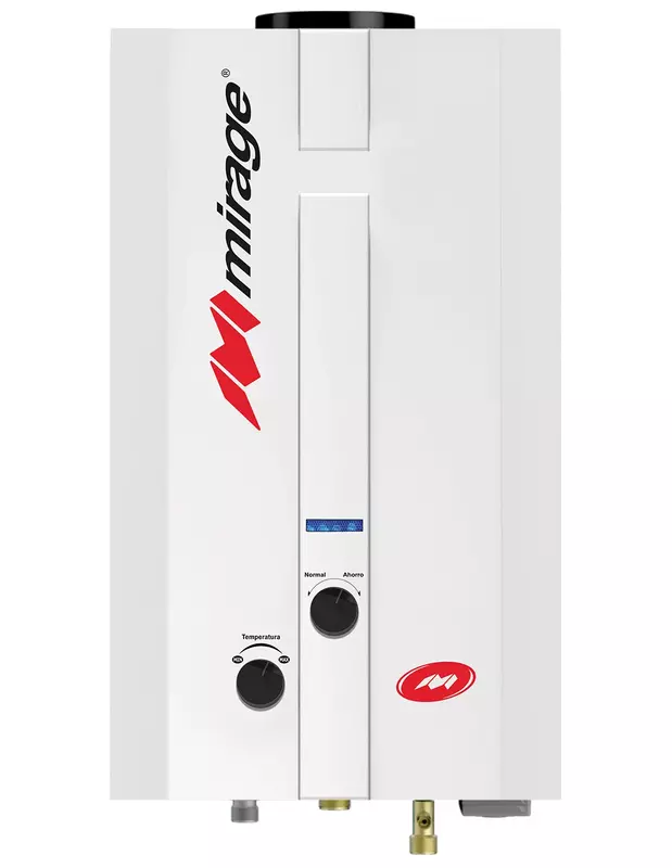 Calentador de Paso Baja Presion Mirage Color Blanco 6Lts 1 Servicio Flux 6L Gas LP Modelo MBF06ED
